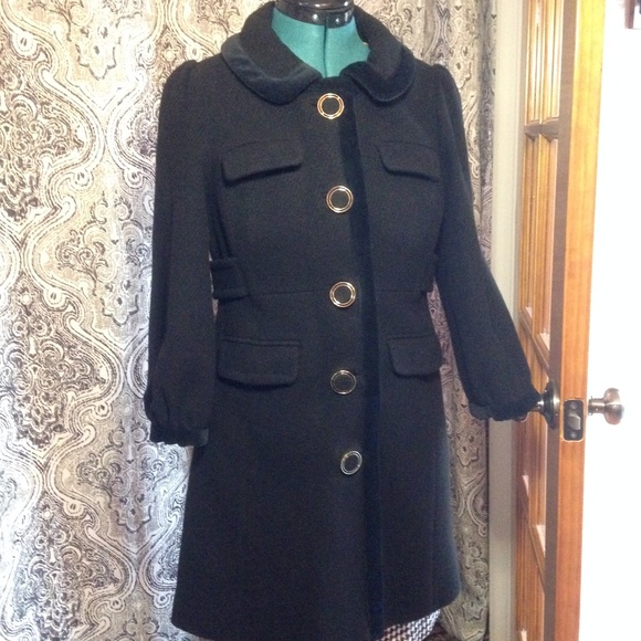 JUICY COUTURE Black Peacoat Swing Coat 3/4 Sleeve - Picture 1 of 4